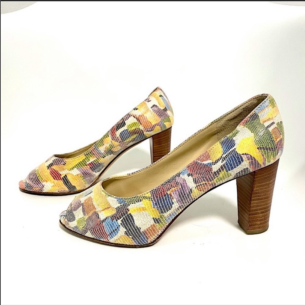 Brunate. Multi color Italian leather heel. Mod art